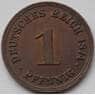 Германия 1 пфенниг 1874 B КМ1 AU (J05.19) арт. 15087