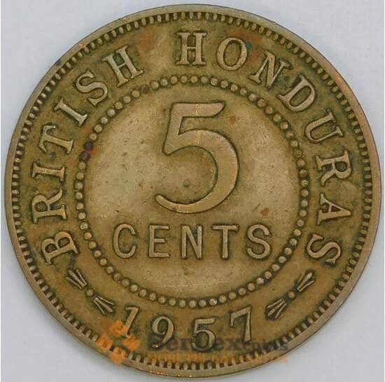 Гондурас Британский 5 центов 1957 КМ31 VF арт. 57201