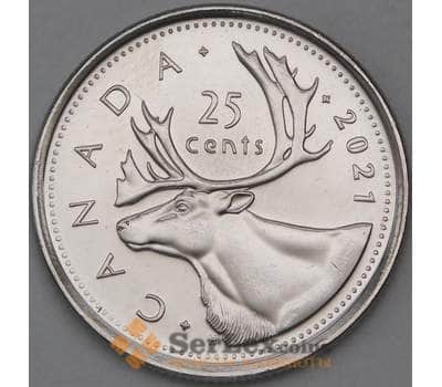 Монета Канада 25 центов 2021 UNC арт. 30693