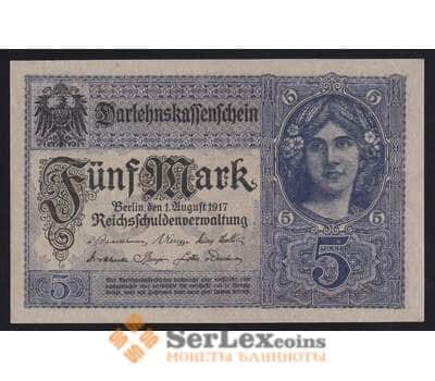 Германия 5 марок 1917 Р56а UNC арт. 53984