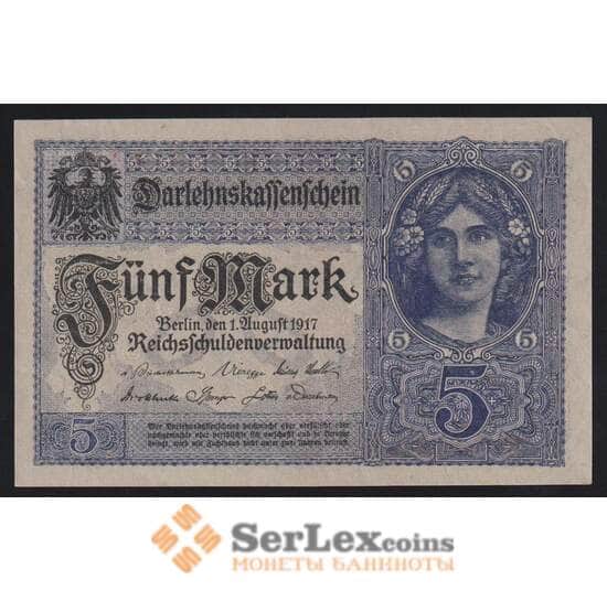 Германия 5 марок 1917 Р56а UNC арт. 53984