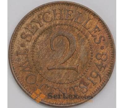 Сейшельские острова монета 2 цента 1948 КМ6 aUNC арт. 42163