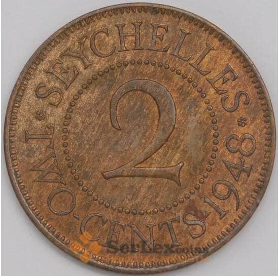 Сейшельские острова монета 2 цента 1948 КМ6 aUNC арт. 42163