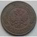Монета Россия 2 копейки 1881 Y10.2 F арт. 8808