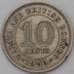 Монета Малайя 10 центов 1953 КМ2 VF арт. 22956
