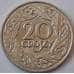 Монета Польша 20 грошей 1923 Y12 aUNC (J05.19) арт. 17840