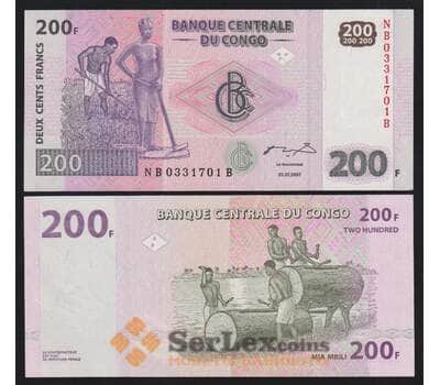 Конго 200 франков 2007 Р99а UNC Giesecke & Devrient, Germany арт. 52431