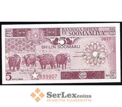 Банкнота Сомали 5 Шиллингов 1987 Р31с UNC арт. 37229