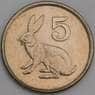 Зимбабве монета 5 центов 1997 КМ2 UNC  арт. 46412