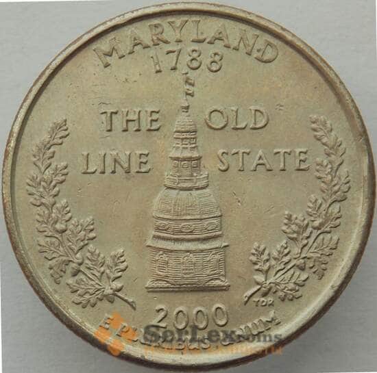 США 25 центов 2000 P КМ306 aUNC Мэриленд арт. 15425
