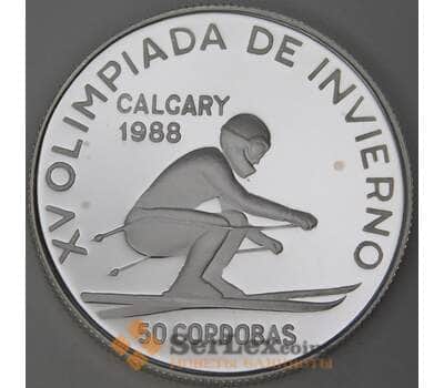 Никарагуа 50 кордоба 1988 КМ61 Proof Зимние Олимпийские Игры, Калгари арт. 54092