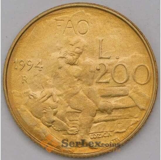 Сан-Марино 200 лир 1994 КМ313 UNC ФАО арт. 37185