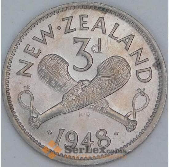 Новая Зеландия 3 пенни 1948 КМ15 UNC арт. 56513