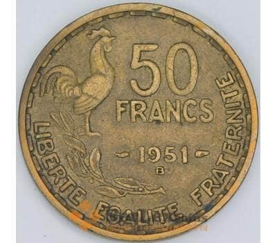Франция 50 франков 1951 B КМ918.2 XF арт. 57056
