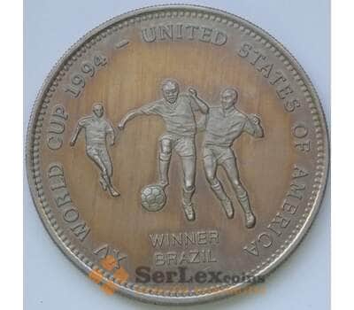 Монета Замбия 2000 квача 1994 Футбол Winner Brazil арт. С02750