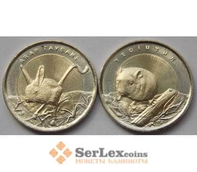 Монета Турция 1 лира *2 шт 2016 Тушканчик и Полевая мышь арт. С02880