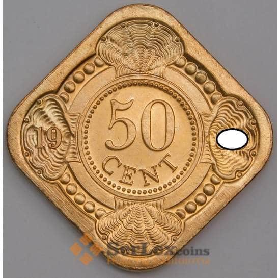 Нидерландские Антильские острова монета 50 центов 1989-2014 КМ36 UNC арт. С02930