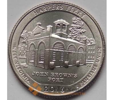 Монета США 25 центов 2016 33 парк Национальный парк Харперс Ферри D арт. С02961