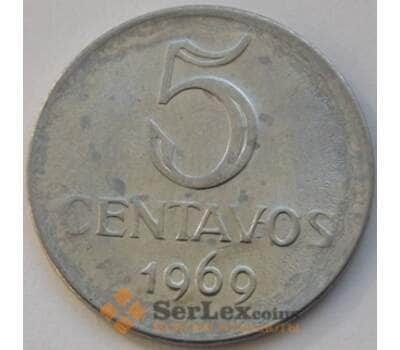 Монета Бразилия 5 сентаво 1967-1975 КМ577 арт. С02966
