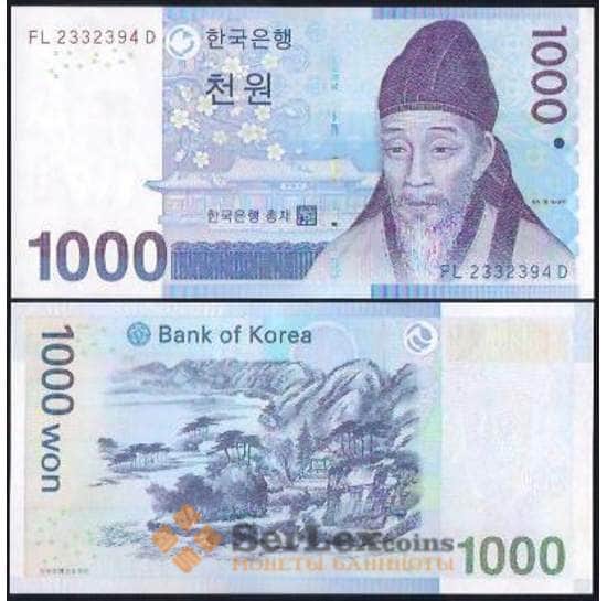 Южная Корея 1000 вон 2007 Р54 UNC арт. В00879