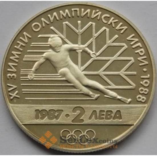 Болгария 2 лева 1987 КМ159 BU Олимпиада Лыжи  арт. С02661