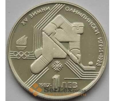 Монета Болгария 1 лев 1987 КМ175 BU Хоккей  арт. С02660