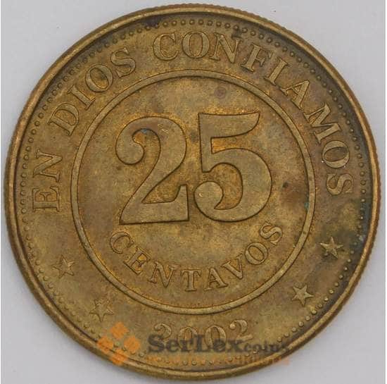 Никарагуа монета 25 сентаво 2002 КМ99  VF арт. 44794