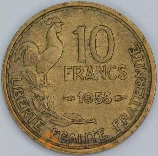 Франция 10 франков 1955 КМ915.1 VF-XF арт. 57068