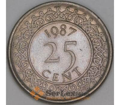 Суринам 25 центов 1987 КМ14а UNC арт. 52912