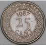 Суринам 25 центов 1987 КМ14а UNC арт. 52912