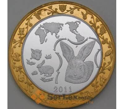 Монета Корея Северная 30 вон 2011 Год Кролика арт. 26197
