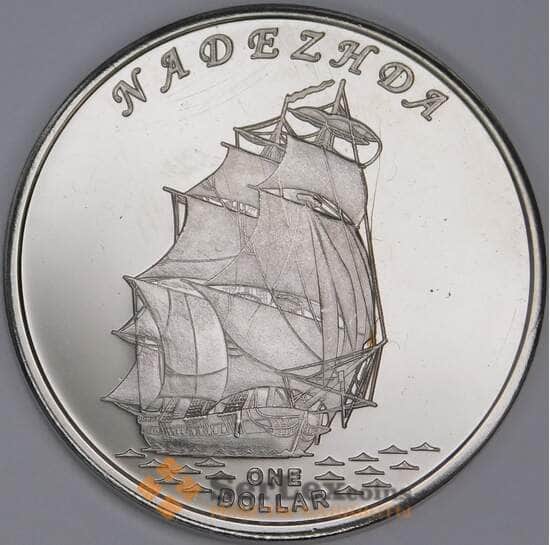 Гилберта острова (Кирибати) 1 доллар 2015 Корабль NADEZHDA Надежда арт. 36988