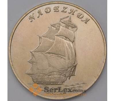 Гилберта острова (Кирибати) 1 доллар 2015 Корабль парусник NADEZHDA арт. 36988