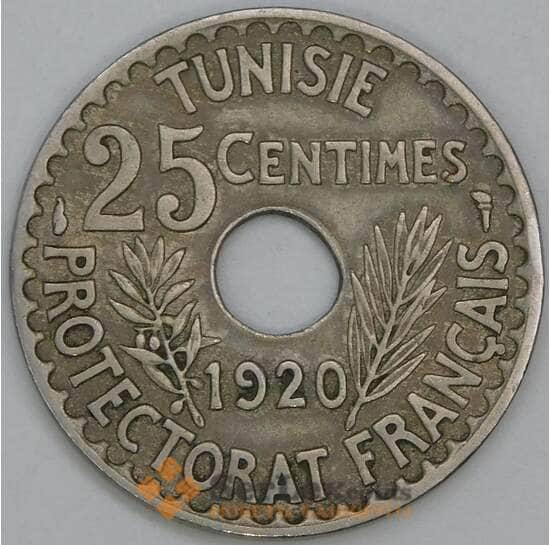 Тунис 25 сантимов 1920 КМ244 XF арт. 55232 Тунис 25 сантимов 1920 КМ244 XF арт. 55232
