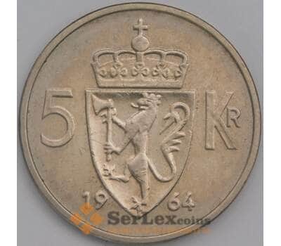 Монета Норвегия 5 крон 1964 КМ412 XF арт. 12989