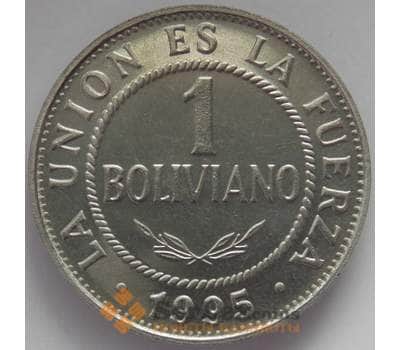 Монета Боливия 1 боливиано 1995 КМ205 UNC (J05.19) арт. 17097