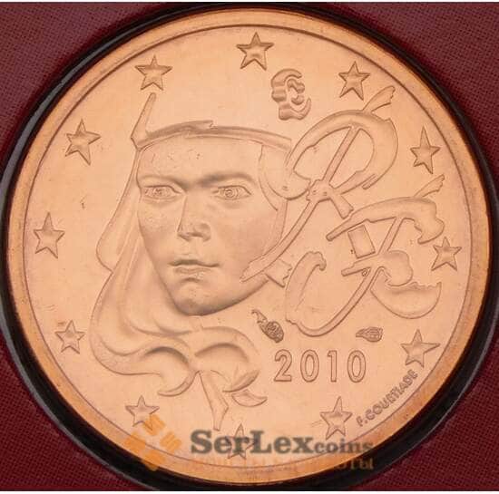 Франция 2 евроцента 2010 BU из набора арт. 28132