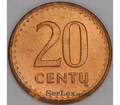 Литва 20 центов 1991 КМ89 UNC арт. 53330