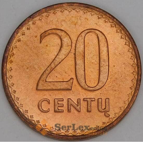 Литва 20 центов 1991 КМ89 UNC арт. 53330