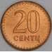 Литва 20 центов 1991 КМ89 UNC арт. 53330