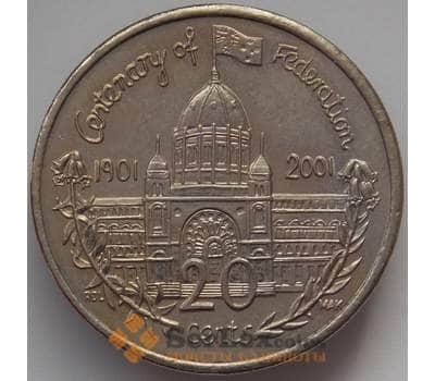 Монета Австралия 20 центов 2001 КМ556 UNC 100 лет Федерации Виктория (J05.19) арт. 17150