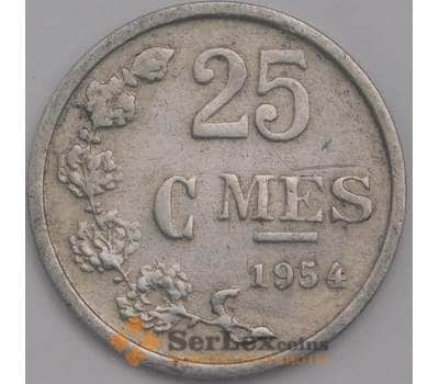 Монета Люксембург 25 сантимов 1954 КМ45.а XF  арт. 39317