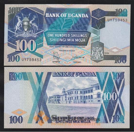 Уганда 100 шиллингов 1994 Р31с(1) UNC арт. 55932