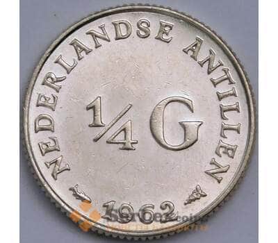 Монета Нидерландские Антиллы 1/4 гульдена 1962 КМ4 aUNC арт. 39820