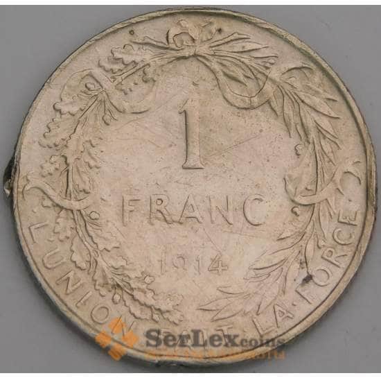 Бельгия 1 франк 1914 КМ72 F DES BELGES арт. 46659