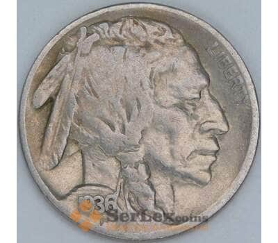 США монета 5 центов 1936 KM134 VF арт. 43906