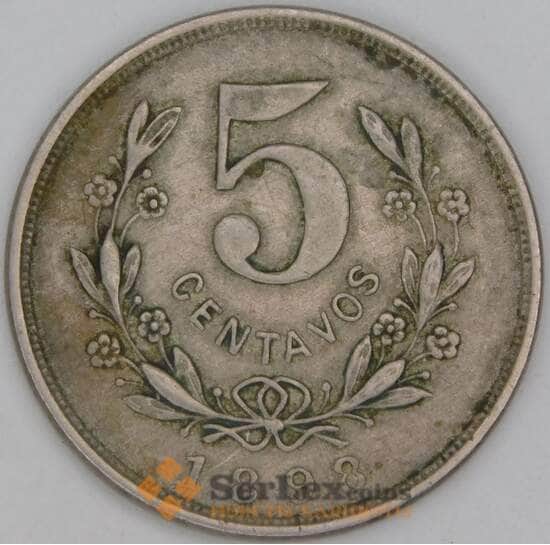 Никарагуа 5 сентаво 1898 КМ8 VF арт. 7174