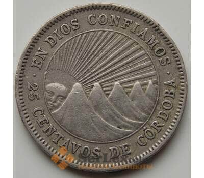 Монета Никарагуа 25 сентаво 1952 КМ18.1 VF арт. 7228