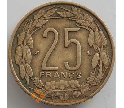 Монета Камерун 25 франков 1972 КМ4a XF арт. 12625