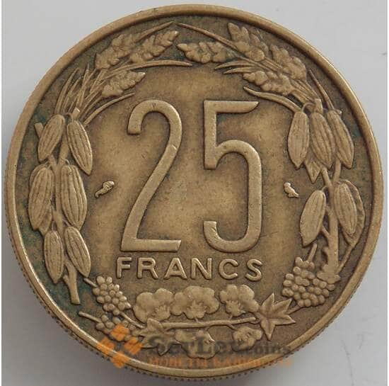 Камерун 25 франков 1972 КМ4a XF арт. 12625